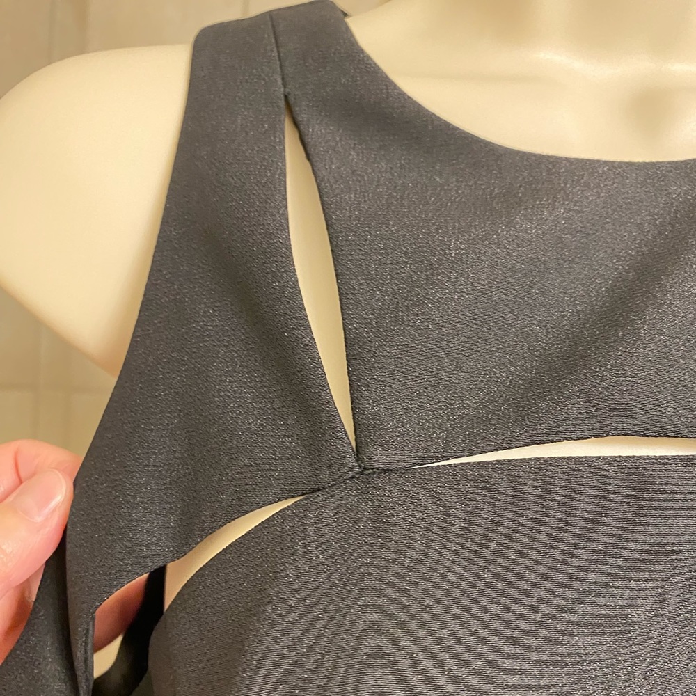Vintage Adrianna Papell Evening black cocktail dress with bodice slits, size 10 - Picture 7 of 11